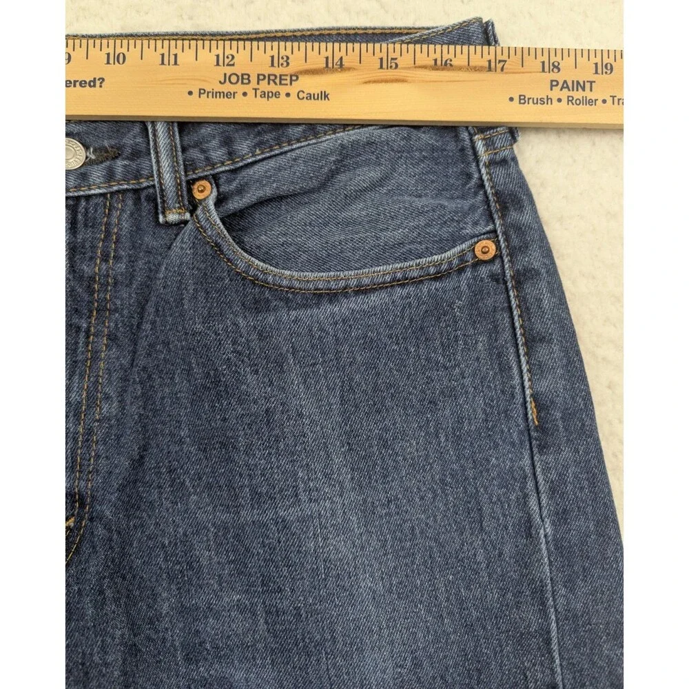 Levis 505 Men's Regular Fit Jeans Blue 34x30.5 Dark Wash Denim 100% Cotton